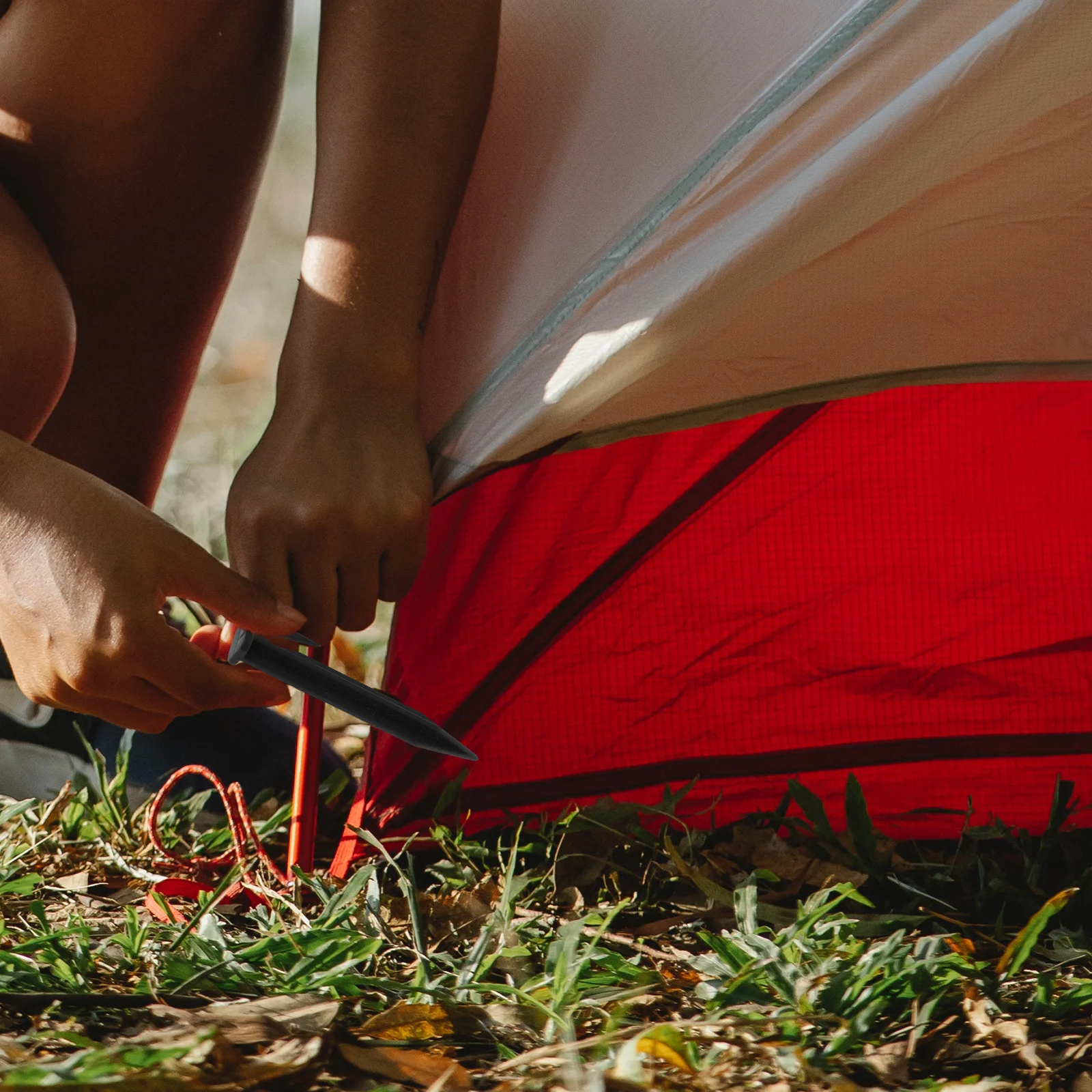 50 قطعة في الهواء الطلق الأرض حصص أوتاد خيمة المسامير البلاستيكية للتخييم التنزه نزهة المظلة تحديد أدوات لوازم البستنة #5