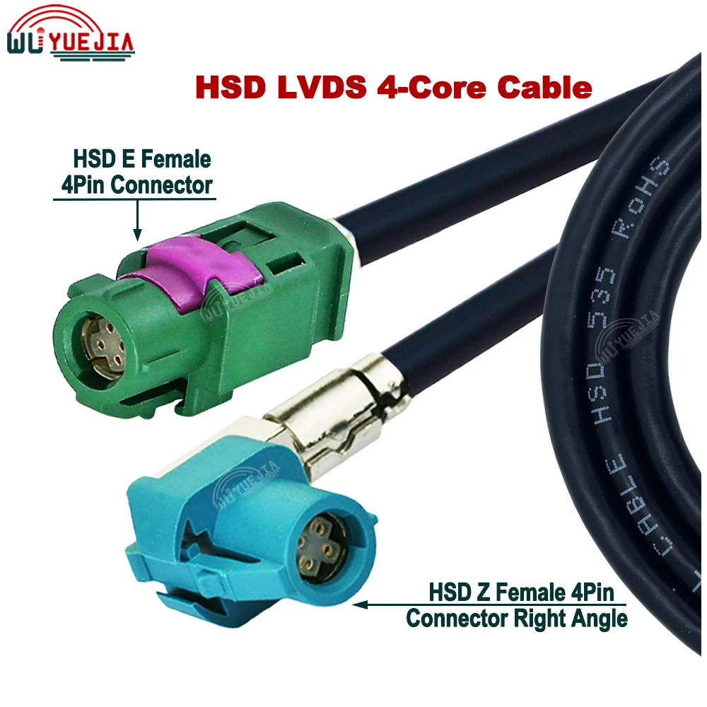 Universal HSD 4 Pin Code Z Male to Green E Female Connector Video Instrument Bridge Wiring High Speed 4-Core Data 535 LVDS Cable