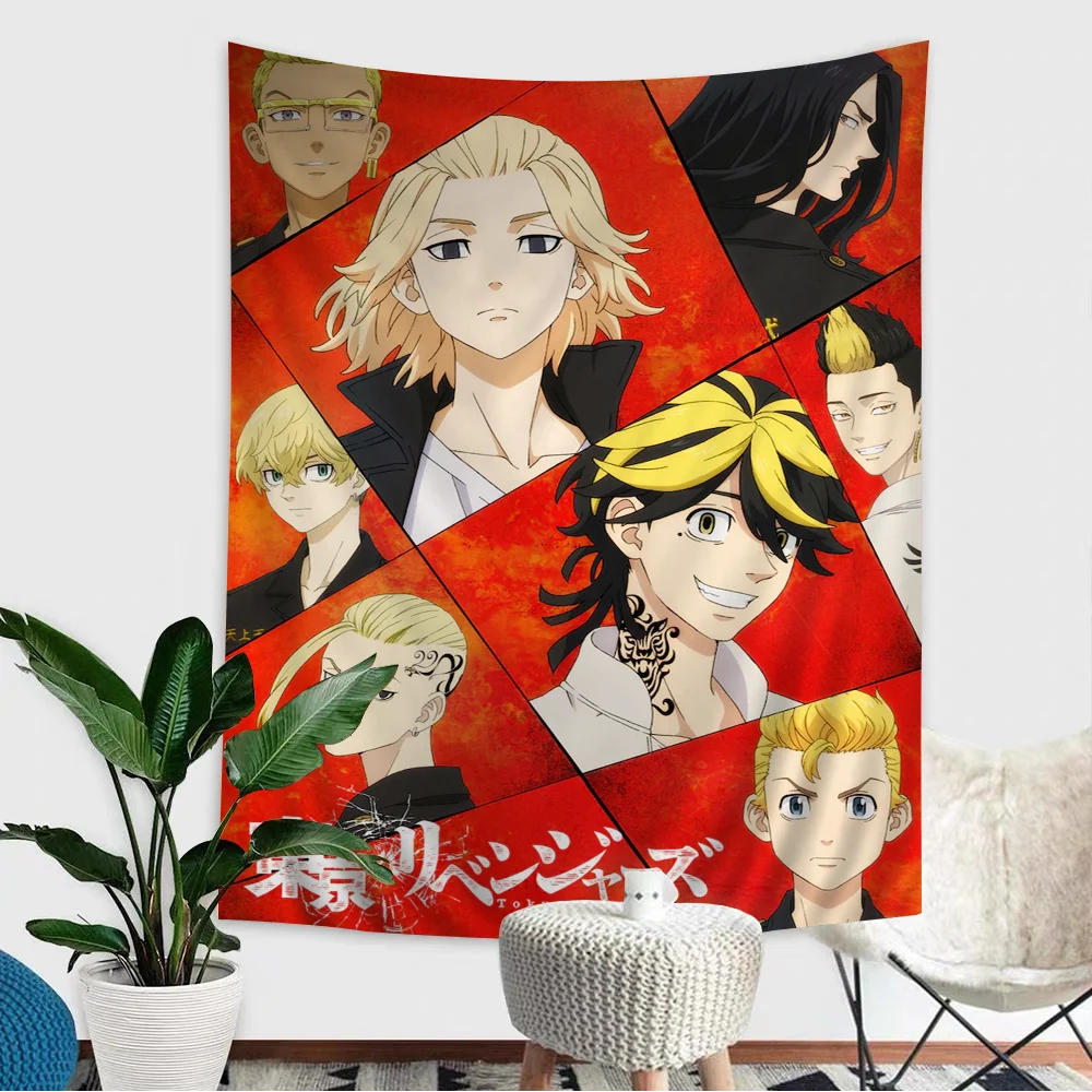 

Tokyo Revengers Hippie Wall Hanging Tapestries for Living Room Home Dorm Decor Kawaii Room Decor