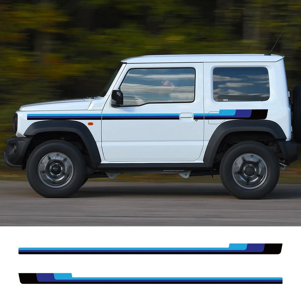 

2 шт. боковые наклейки на дверь автомобиля для SUZUKI JIMNY JB64W JB74W Auto Boby Stripe комплект наклеек автомобильная водостойкая виниловая пленка автомобильные аксессуары