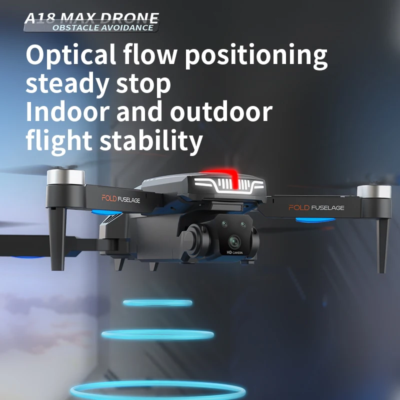 Dron de fotografía aérea sin escobillas QA18 MAX, cuadricóptero con luz de respiración, lente HD, Avión RC