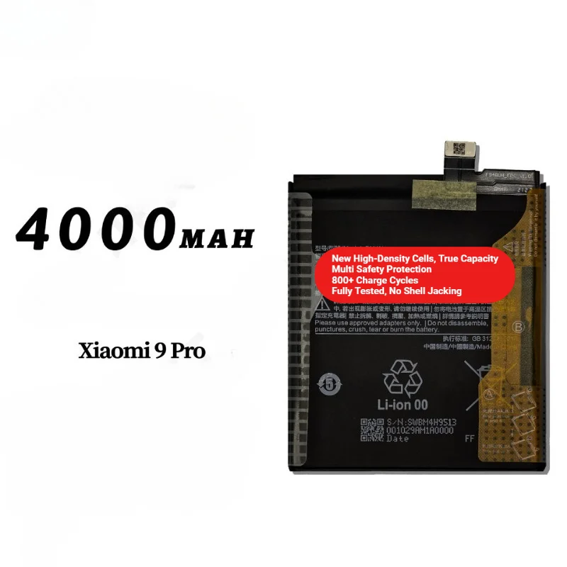 BM4H for Xiaomi Mi 9 Pro Phone Battery 0 Cycle High Quality High Capacity Battery Replacement Bateria Grade A Cell with Tools