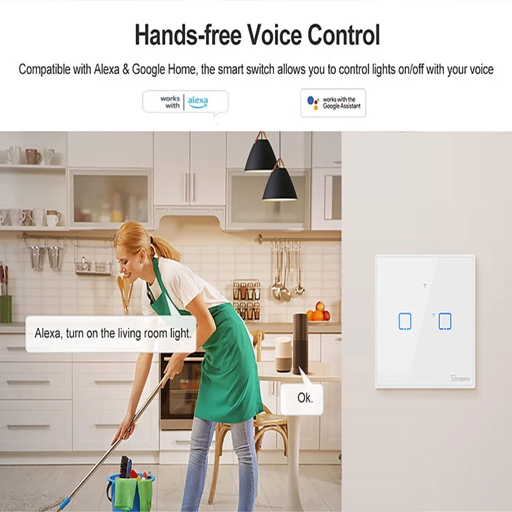 SONOFF TX T1 EU UK US 1/2/3Gang WiFi Smart Wall Touch Switch Smart home Smart Home Control Via Ewelink APP/RF433/Voice/Touch