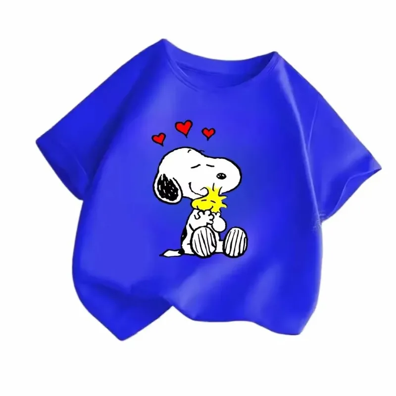 

Summer Cartoon Snoopy Print Kids T-shirt for Boys And Girls 2-12 Years Old Baby Tee Short Sleeve 100% Cotton Casual Top