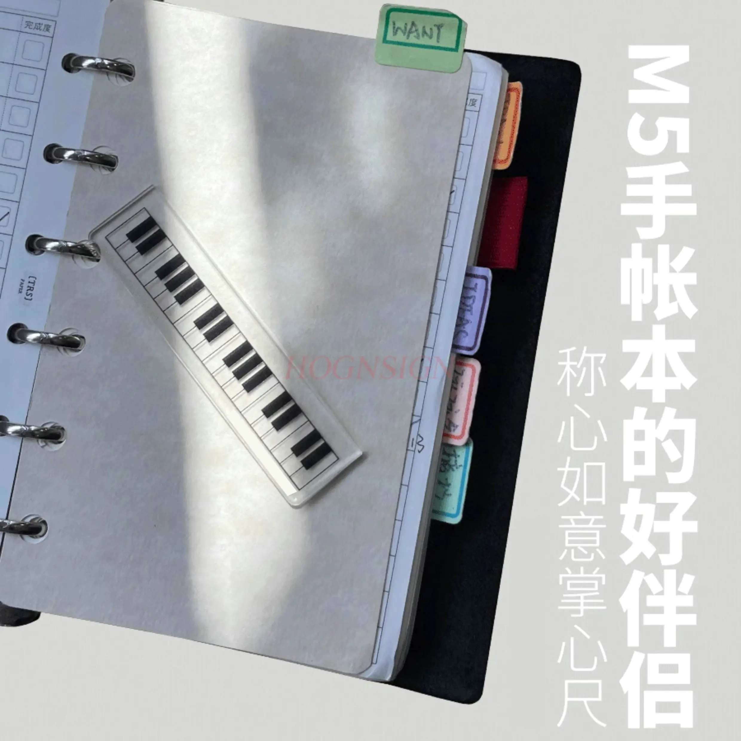 Regla de palma de 5 uds, cuaderno de color caramelo, mini escala, regla de onda transparente, regla recta