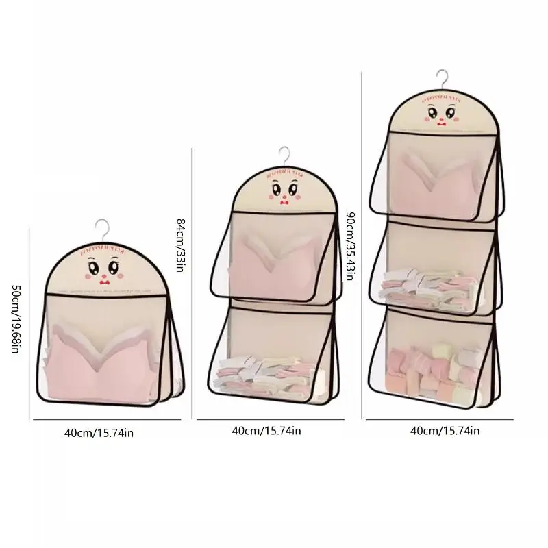 منظم خزانة معلق بجيب 1/2/3 للملابس الداخلية والجوارب - حقيبة تخزين شبكية موفرة للمساحة لخزانة الملابس