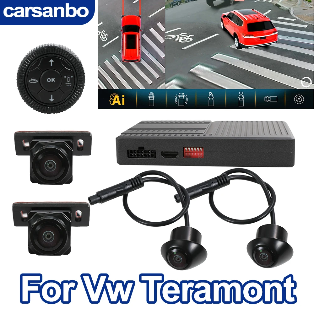 Carsanbo Panoramic Display Night Vision System Camera For Volkswagen Teramont Multi Angle Parking Driving And Recorder Camera