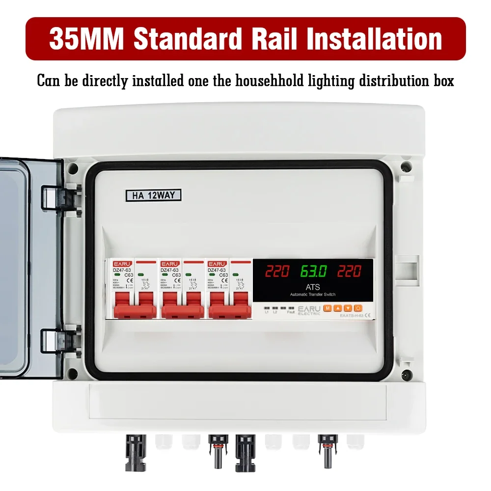 EARU 63A 100A ATS Einstellbares Über-/Unterstrom- und Spannungsschutzrelais, Dual-Power Automatischer Umschalter, Konverter, Überwachung – Detail 10