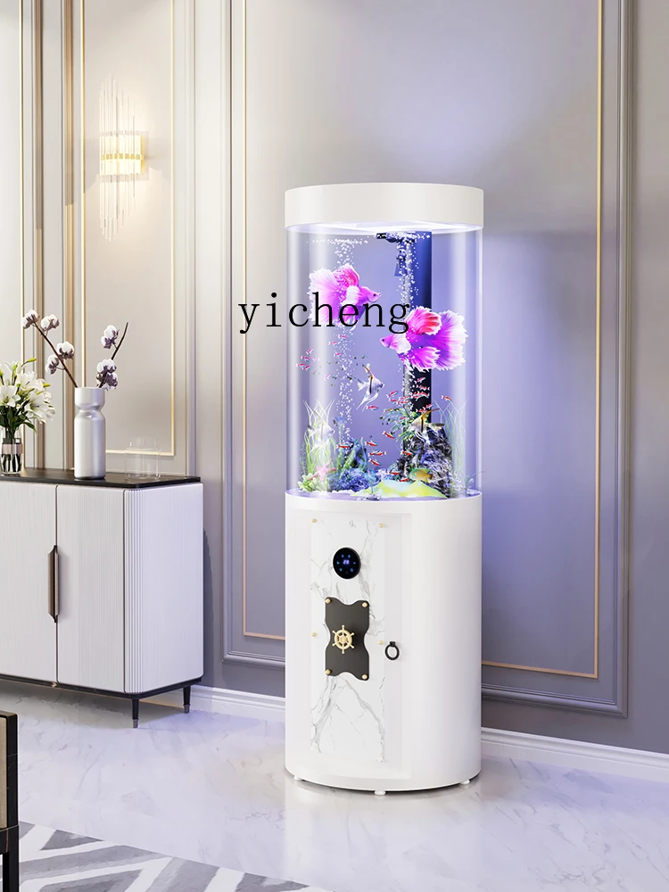 Xl Acrylic Living Room Ecological Pot Office Change Water Small Fish Globe Cylindrical Fish Tank