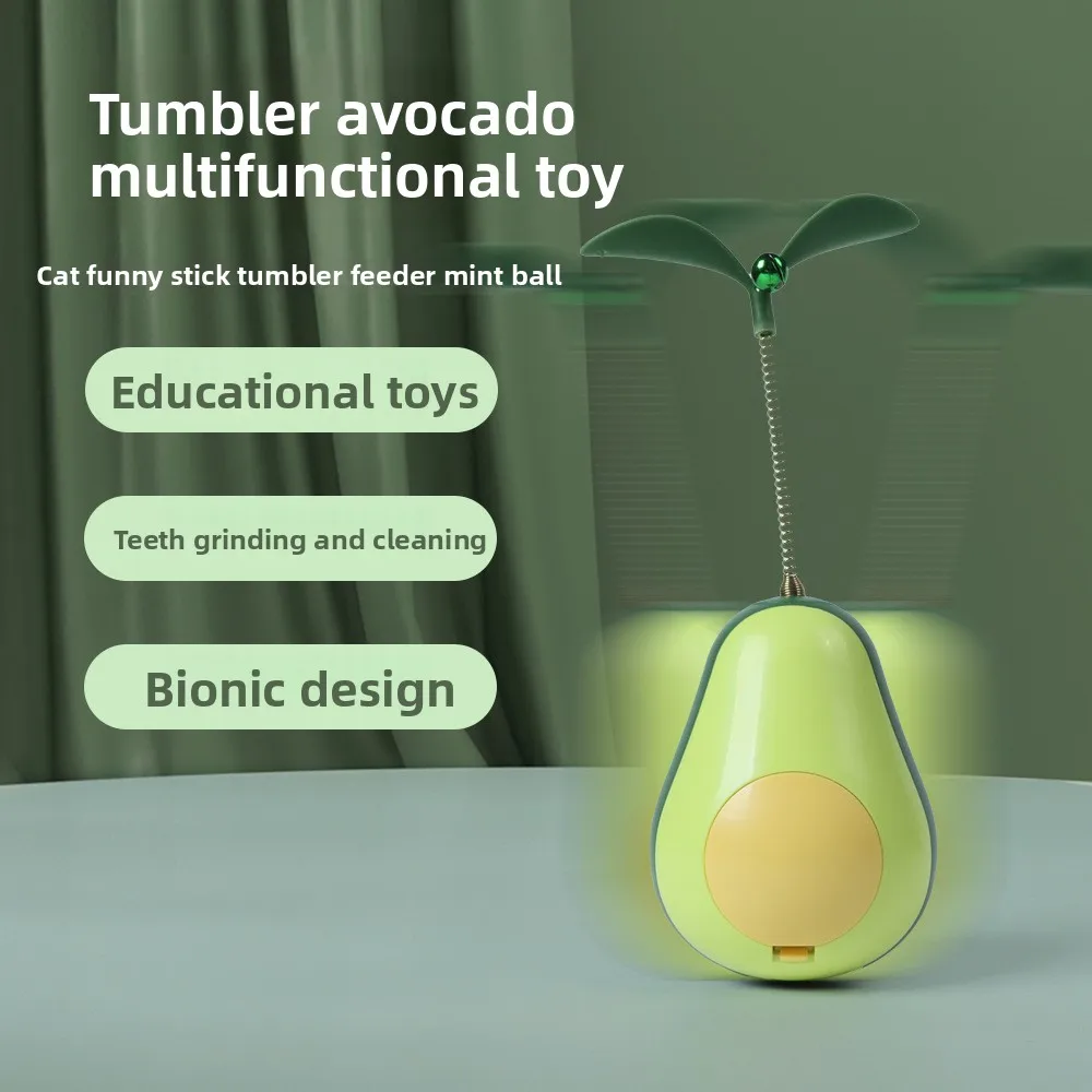 

Cat Toys Avocado Tumbler Mint Ball Leaking Food Toys Pet Self-pleasure Gnawing Teeth Teasing Cat Sticks Pet Toys