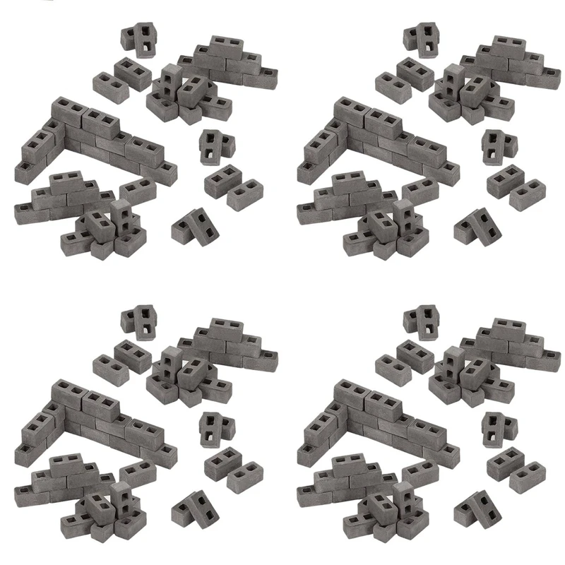 240 Packs Cinder Blocks 1/12 Scale Mini Bricks Concrete Miniature Bricks Tiny Landscaping Dollhouse Accessories