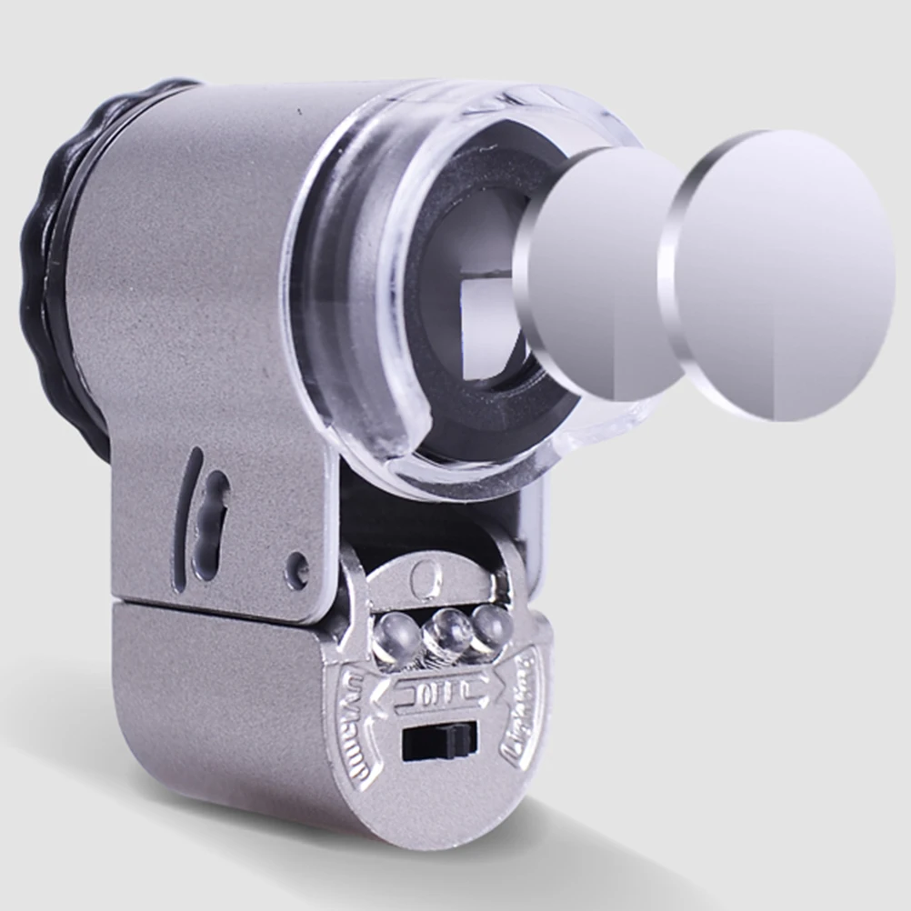 

Portable Magnifying Glass Microscope Magnifier 50X LED with Light Currency Silver