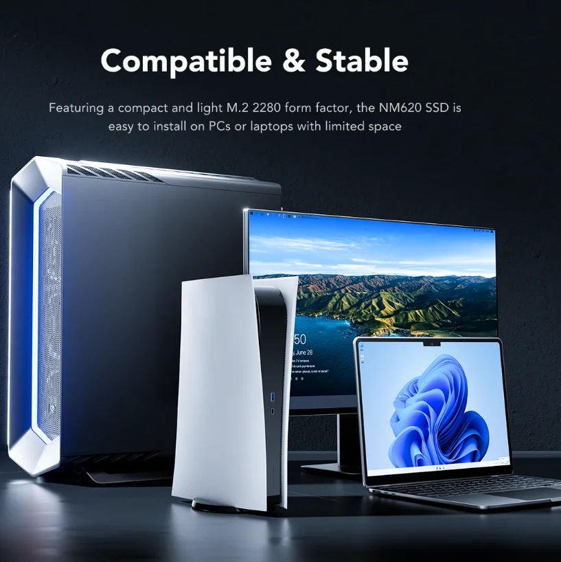 Unidad de Estado Sólido Lexar NM620 M.2 2280 PCIe 3.0 NVMe SSD 256GB 512GB 3D TLC NAND Flash, Disco Duro Interno para Computadora Portátil y de Escritorio