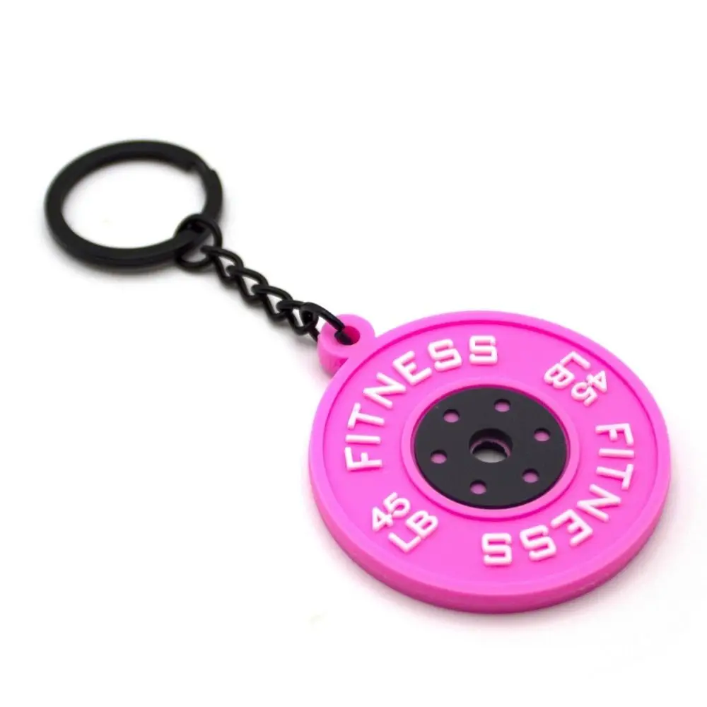 Mini Barbell Plates Key Chain Simulation Creative Barbell Plates Keyring Dumbbell Jewelry Fitness Series Pendant Bodybuilder