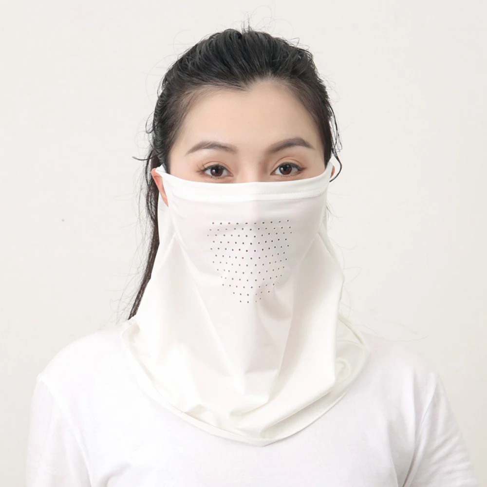 

Ice Silk UV Protection Face Mask Soft Sunscreen Face Scarf Outdoor Neck Wrap Cover Sports Sun Proof Bib Breathable Face Cover