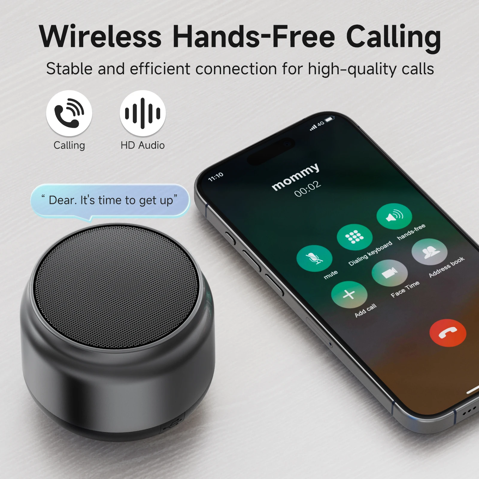 

Mini Portable Speaker with Wireless, USB Charging, Rechargeable , HD Stereo & Robust Bass, Ideal for Outdoor Gatherings