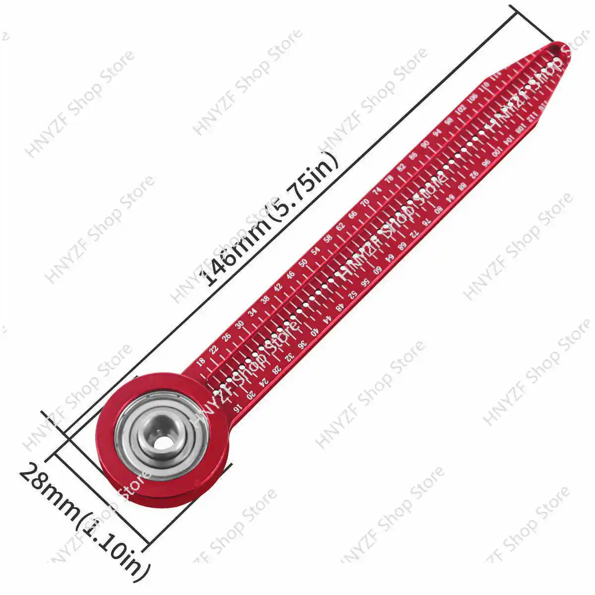 Aluminum alloy concentric shaft design painting engineering decoration hole ruler