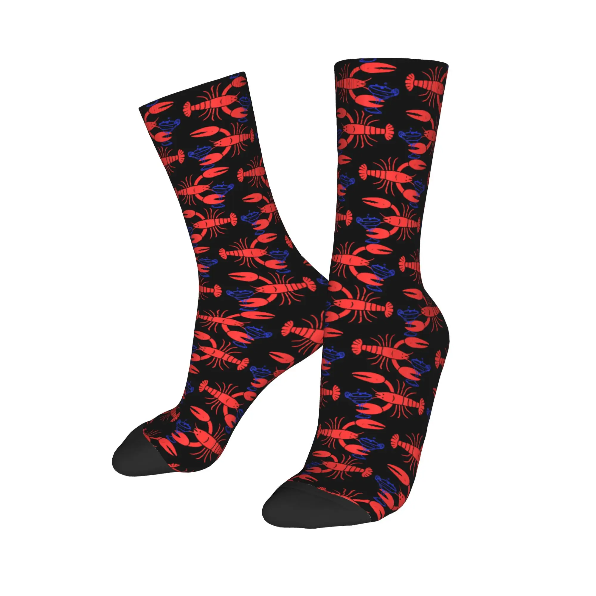 Fashion Male Men Socks Harajuku Lobster Martini Case for Summer Seafood Cocktail Sock Polyester  High Quality Women Socks