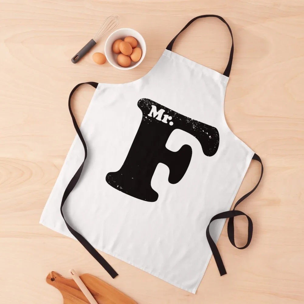 Mr. F iconic symbol for fans of irony and developmental arrest Apron man chef uniform barber men Apron