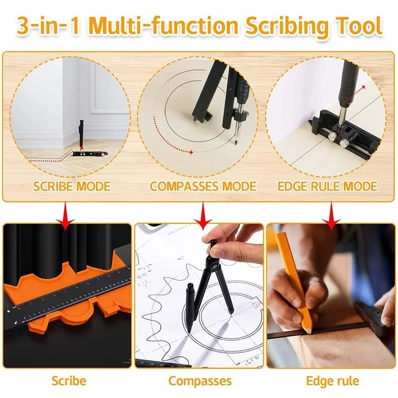 Multi-function Scribing Construction Pencil Scribe Tool Carpenter DIY Woodworking Marking Gauge Tools Precise Measuring Tool