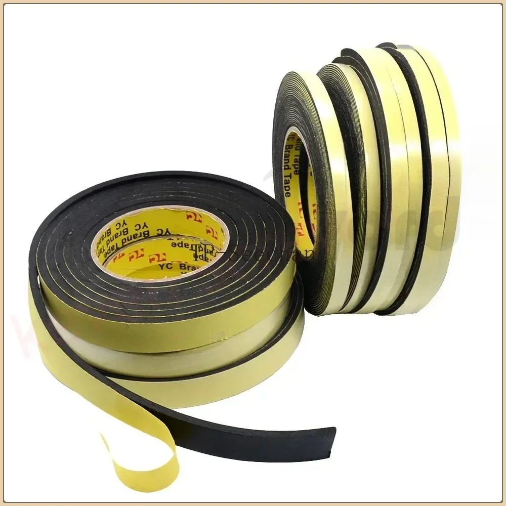 

3M/5M x 8mmx 1mm/3mm Single Sided Adhesive Waterproof Weather Stripping Foam Sponge Rubber Strip Tape For Window Door Seal Strip