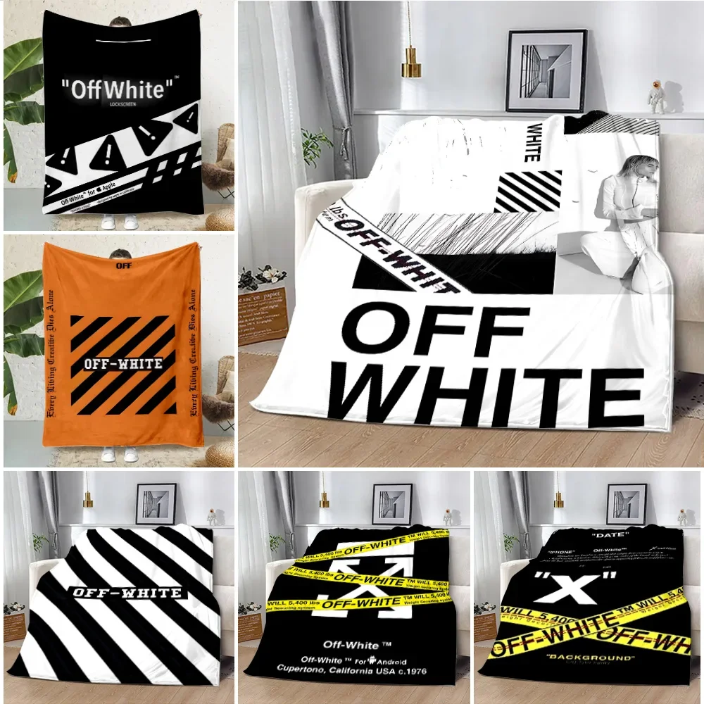 Fashion Brand Printed Blanket Face O-Off-WhiteS Picnic Blankets Warm Blanket Soft and Comfortable Home Travel Birthday Gift