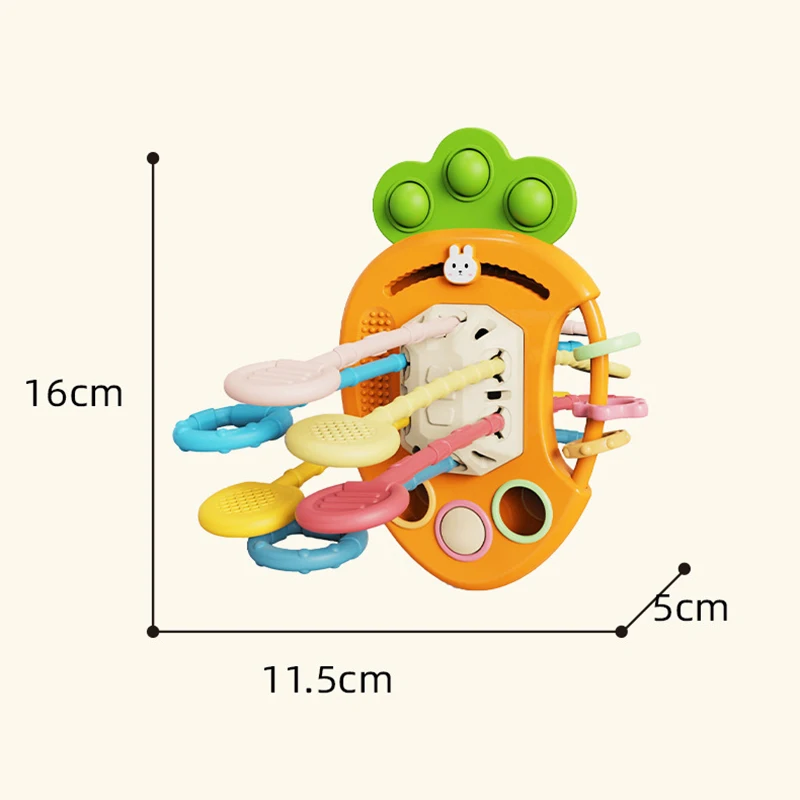 Baby Rattles Toys Pull String Newborn Sensory Teether Baby Development Games Educational Infant Toys For Babies 0 6 12 Months