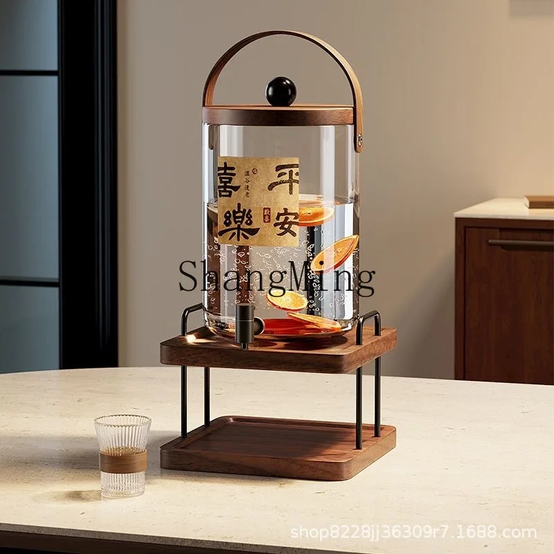 PYH retro cold kettle with faucet glass heat-resistant large-capacity cold kettle new Chinese restaurant beverage juice bucket