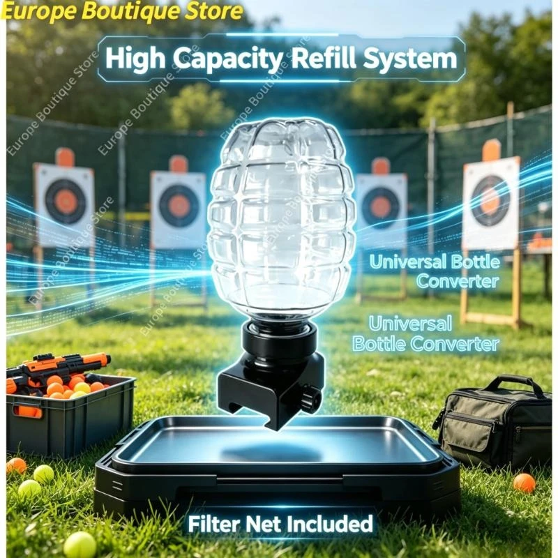 All‑Round Soft Ammo Refill Accessories, DrainFilter Screen, StorageCase & Pineapple Bottle Connector Fit 7‑8mm Model Toy Refills