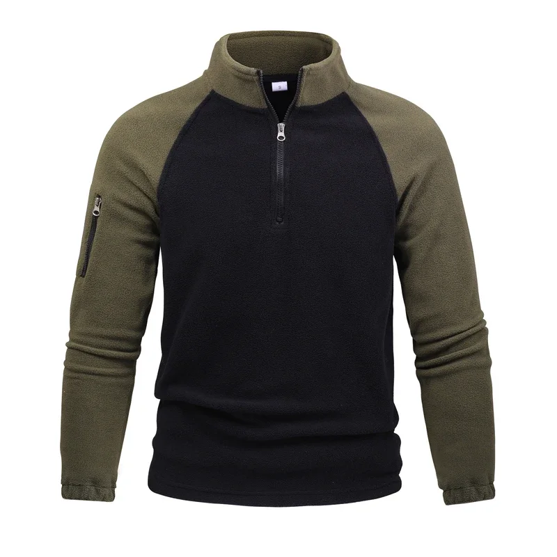 Chaqueta Táctica de Invierno para Hombre, Forro Polar Suave, Sudadera con Media Cremallera, Chaqueta Térmica Cortavientos para Senderismo y Trabajo