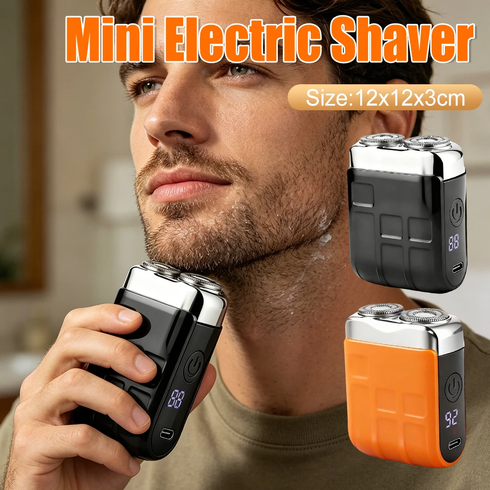 Men Facial Beard Trimmer Type-C Rechargeable Blade Electric Razor with Smart LED Display 9000 RPM Blades Razor for Daily Use