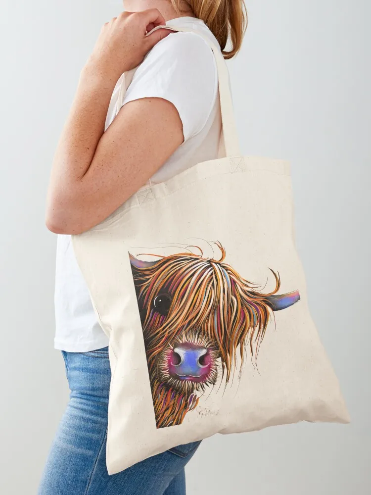 HiGHLaND CoW PRiNT SCoTTiSH ' SuGaR LuMP ' BY SHiRLeY MacARTHuR Tote Bag large tote bag Women's beach bags Canvas Tote Bag