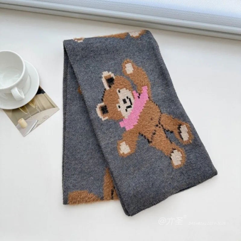 وشاح شتوي مطبوع عليه دب للجنسين أوشحة عصرية للنساء في الهواء الطلق دافئ ناعم وشاح فريد ومميز للرجال #1