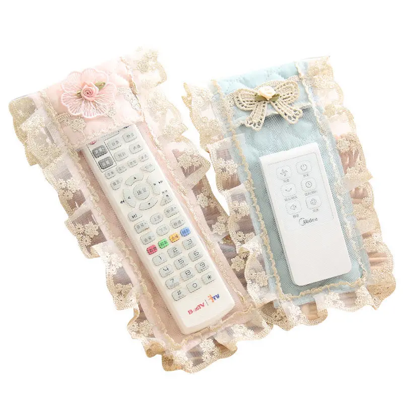 Air Conditioner Shake Empty TV Remote Control Protective Cover Dust Cover Fabric European High-end Household Cute Lace Dust Bag
