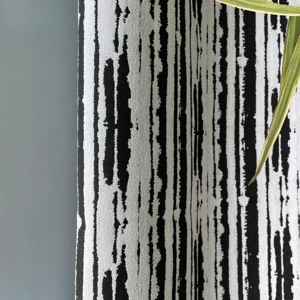 

Скандинавские жаккардовые синельные черно-белые шторы для гостиной, спальни, утолщенные плотные шторы в японском стиле на заказ