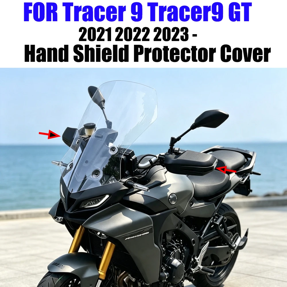 2021 2022 2023 - NEW Handguard Extensions Protector Guard Hand Shield Protector Cover Black For Yamaha Tracer 9 Tracer9 GT