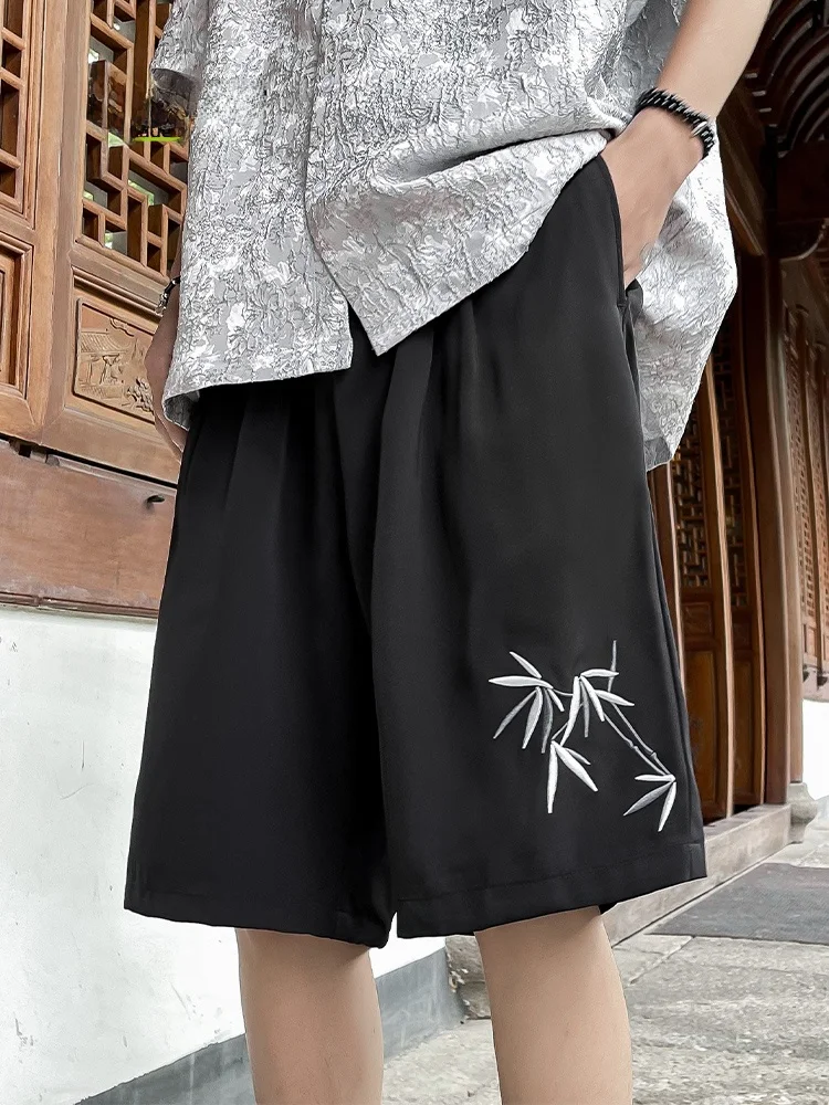 

MMOPTOP New Chinese Sle Loose Sports orts Men's Summer Retro Casual Straight Leg Beach Five-Quarter Pants Youth Faion