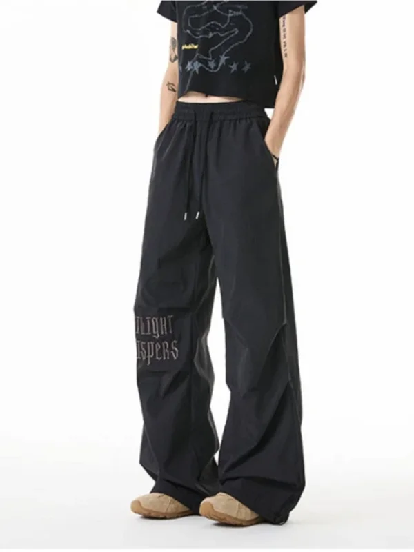 

American High Street Letter Embroidery Trousers Men's Loose Straight Leg Wide Leg Knife Pants Spring Autumn Casual Pants