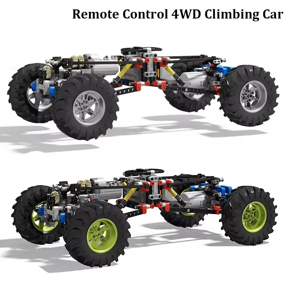 4WD RC Car Chassis Electric Drive Climbing Car Off-Road Technical with Suspension Shocks 8CH APP Remote Control MOC PF 8882 8878