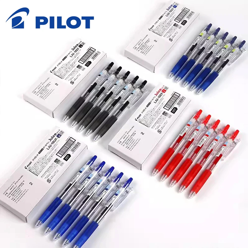

5 шт., японская гелевая ручка для сока PILOT, 0,5 мм, цветной пресс, быстросохнущая ручка LJU-10EF, школьные принадлежности, офисные канцелярские товары, товары для рукоделия