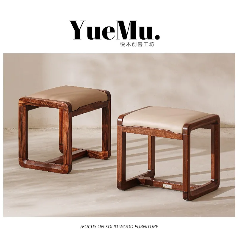 مقعد صغير بسيط - كرسي من الخشب الصلب للاستخدام المنزلي، مثالي كقعد تغيير الأحذية، مقعد طاولة الشاي أو مقعد مكياج الغرور