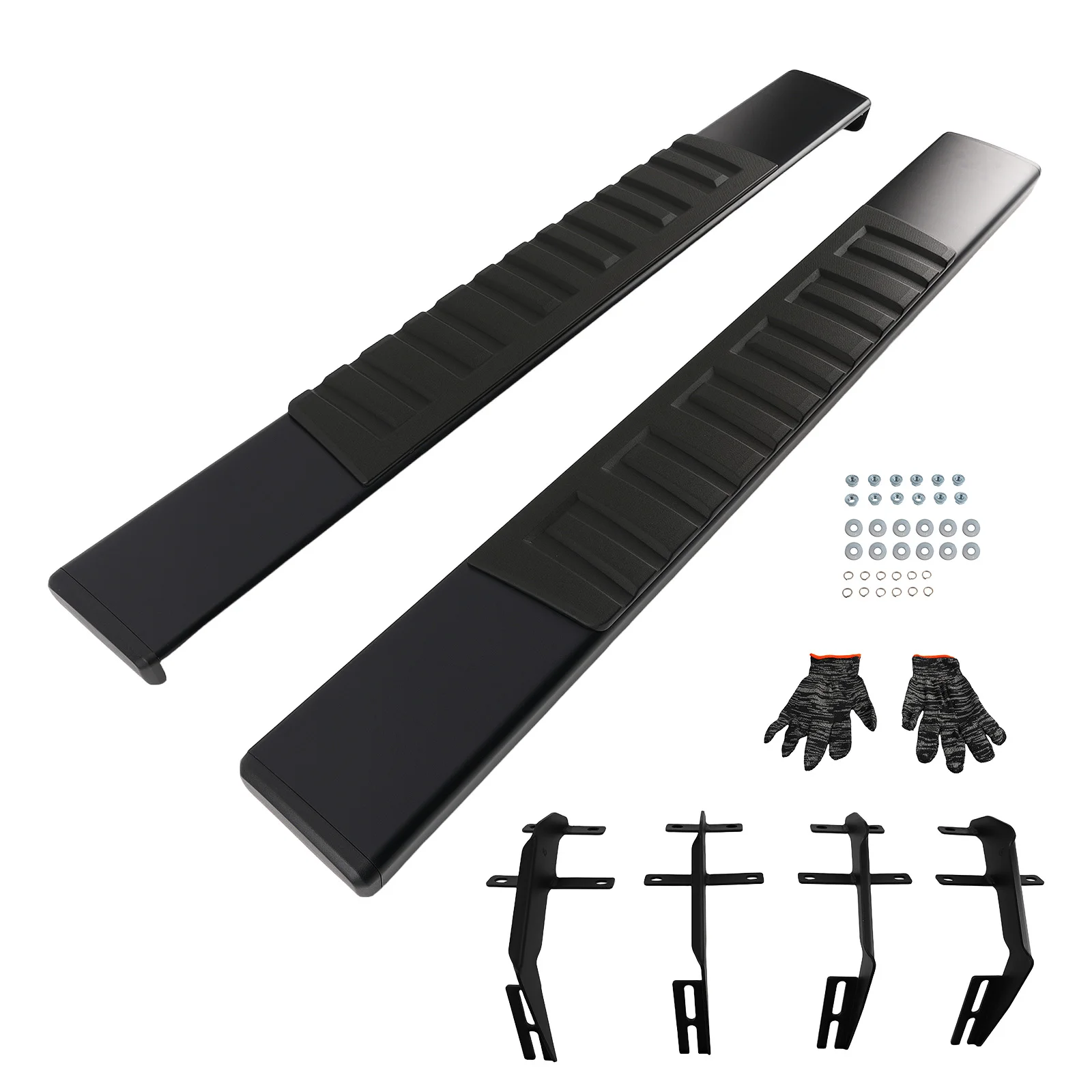 

Black Running Boards Side Steps for Ford F150 2015-2024 H Style Aluminum Pair