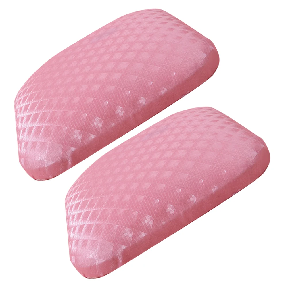 

2pcs Nail Art Hand Pillow Pink PU Arm Rest for Manicure Wrist Support Easy Clean Durable Nail Salon Painting Mini Simple Design