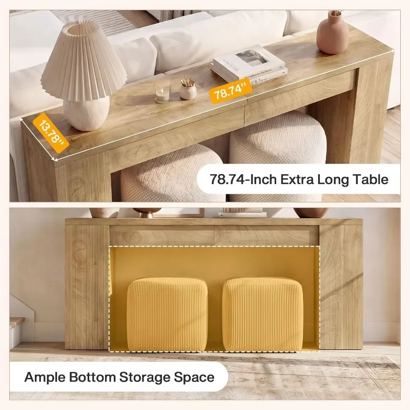 Tribesigns 78.7-Inch Extra Long Console Table for Entryway, Narrow Sofa Table Behind Couch for Living Room,  Entrance view 5