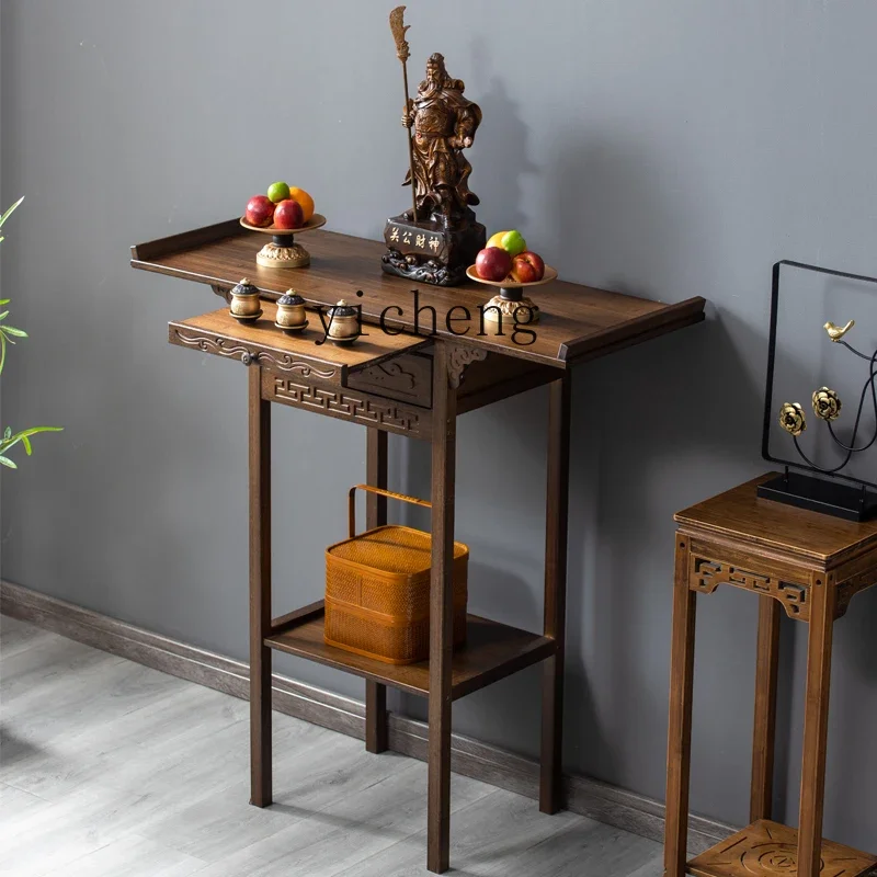 ZK Buddhist shrine table for household modern style economical God of Wealth cabinet solid wood Buddha table new Chinese style