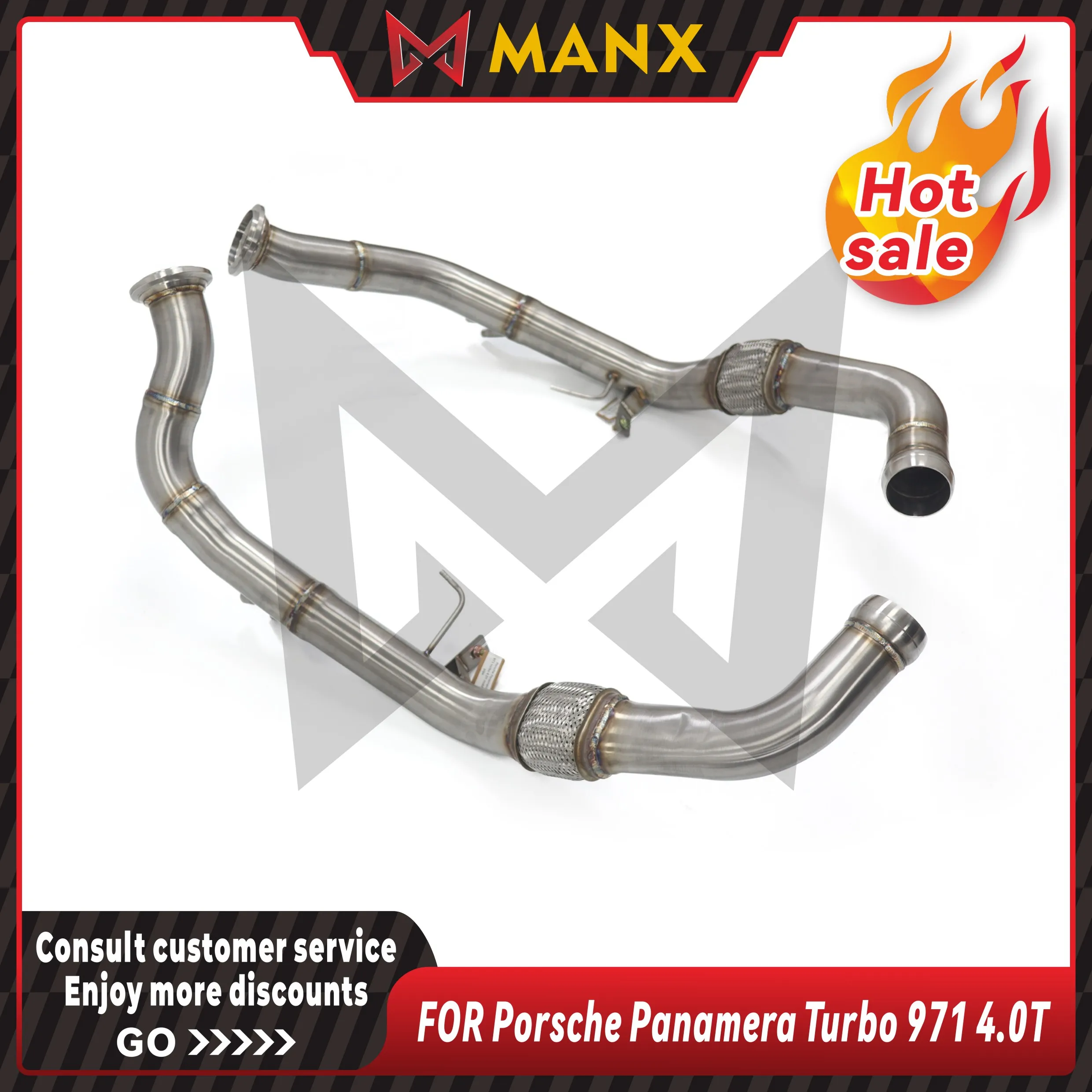 Stainless steel Resonant tube Performance Auto Exhaust pipe for Porsche Panamera Turbo 971 4.0T