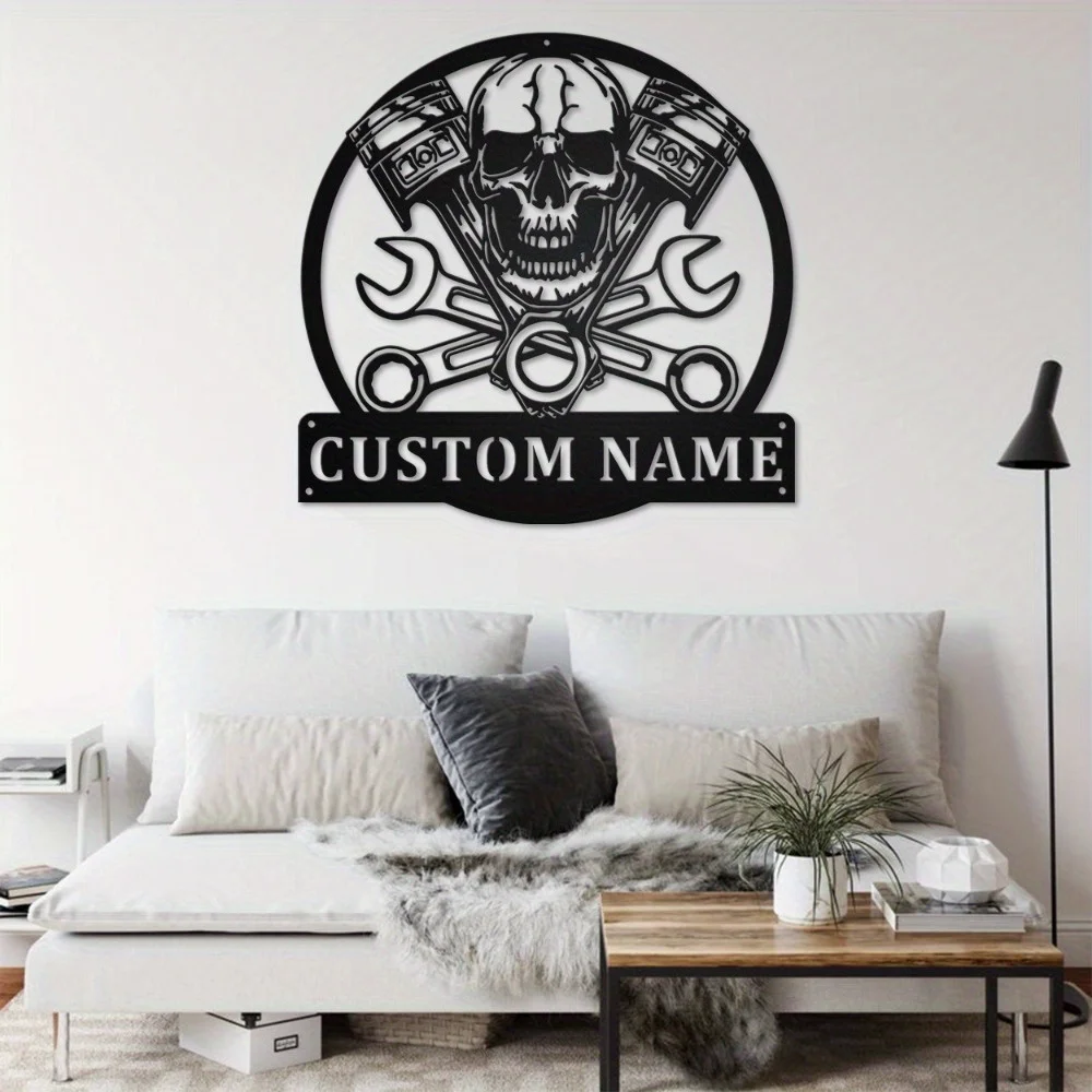 

Custom Art Deco Skull Silhouette Metal Wall Art Sturdy for Home Garden Outdoor Use Ideal Gift with Matte Finish Reusable