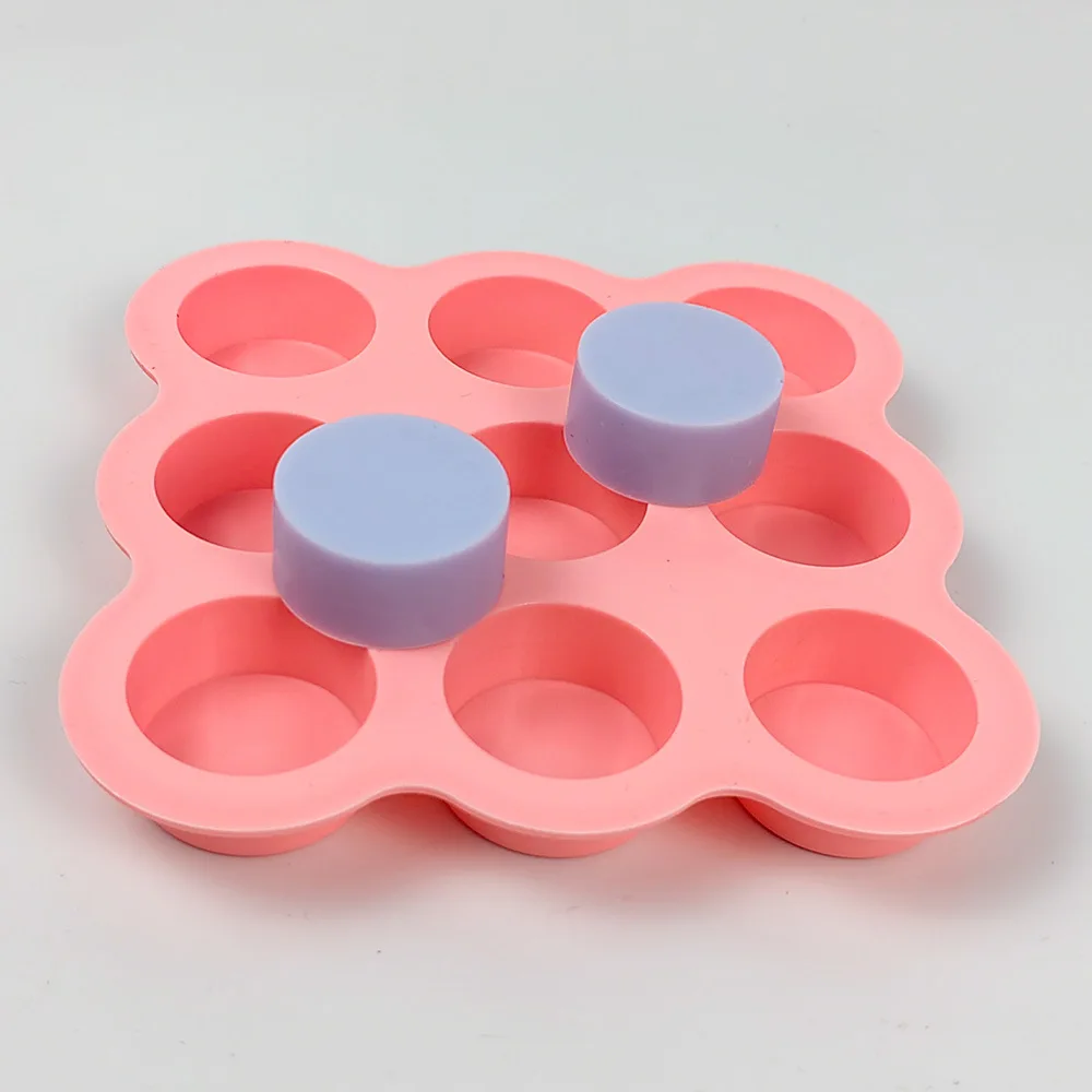 9 Hole Round Silicone Soap Mold Mousse Dessert Chocolate Baking Fondant Cake Decorating Tools DIY Handmade Candle Soap Mould