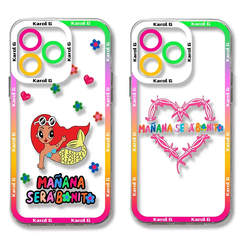 Lovely Karol G Manana Phone Case For OPPO Realme C67 C65 C63 C55 C53 C35 C30 C11 10 9 8 7 6 5 3 Pro Plus 4G 5G Transparent Cover