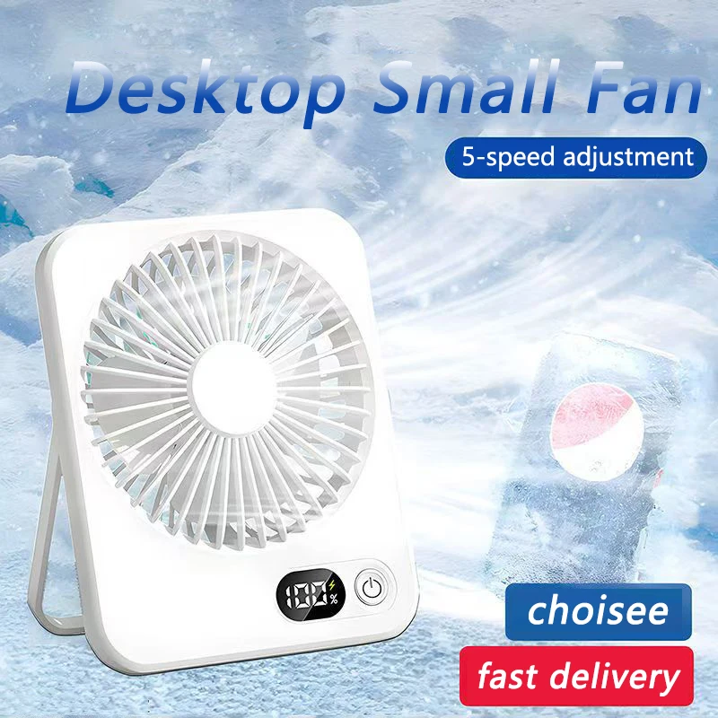 New small fan handy charging long life ultra-thin desktop fan Large wind super quiet folding handheld table fan